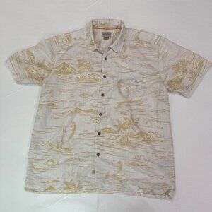 Quicksilver WATERMAN Hawaiian Shirt Mens XXL Comfort Fit Short Sleeve Button